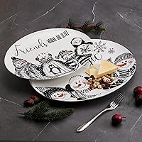Vista 4 de Fitz & Floyd Fitz and Floyd Snow Days Snowman - Plato para servir, 16 pulgadas, multicolor