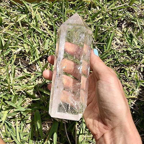 Miniatura 7 de Cuarzo transparente grande natural del Himalaya tibetano de alta altitud crudo de 6 lados de cristal de punta de cuarzo transparente. Punta de