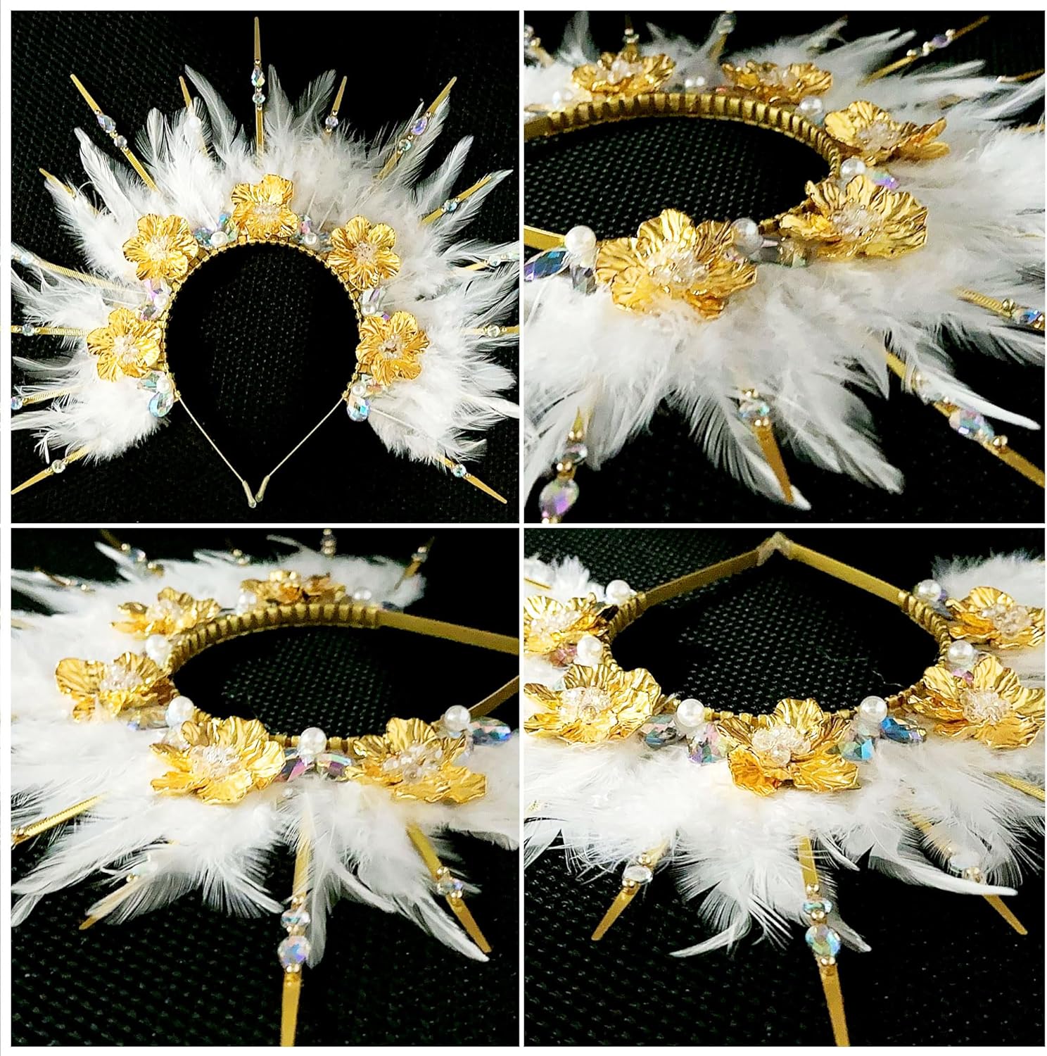 JeVenis Feather Headpiece 1920s Carnival Accessories Headdress Mardi Gras Rave Festival for Women Flapper Costume Supplies - Image 4