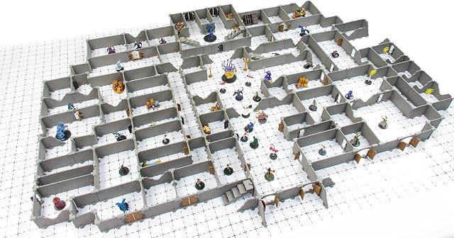 Modular Dungeon System: Tabletop & RPG Terrain Game Set for Dungeons & Dragons, Pathfinder, Castles & Crusades, 13th Age, Runequest, Asunder, Zombicide, and More! - Legend Set (695+ Pieces 1.3m2)