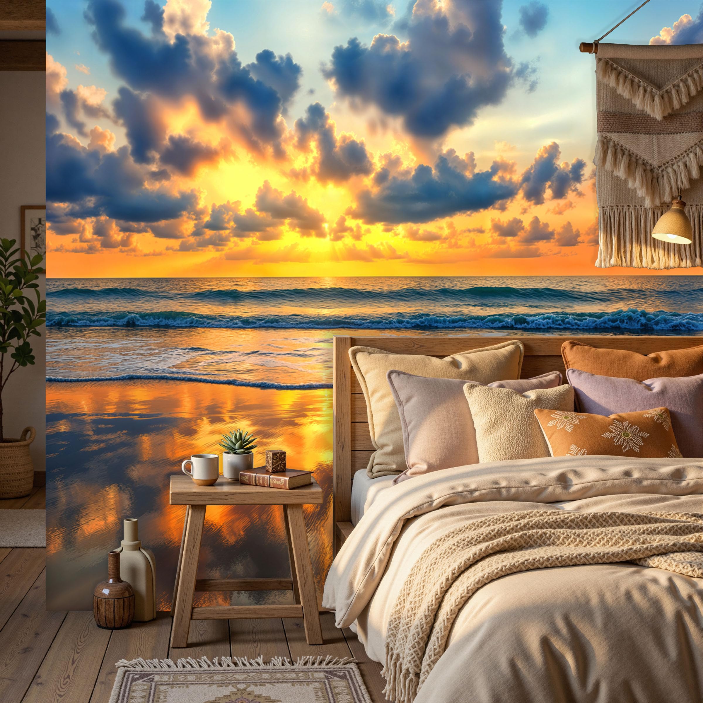 Papier peint paysage apaisant coucher de soleil pour chambre