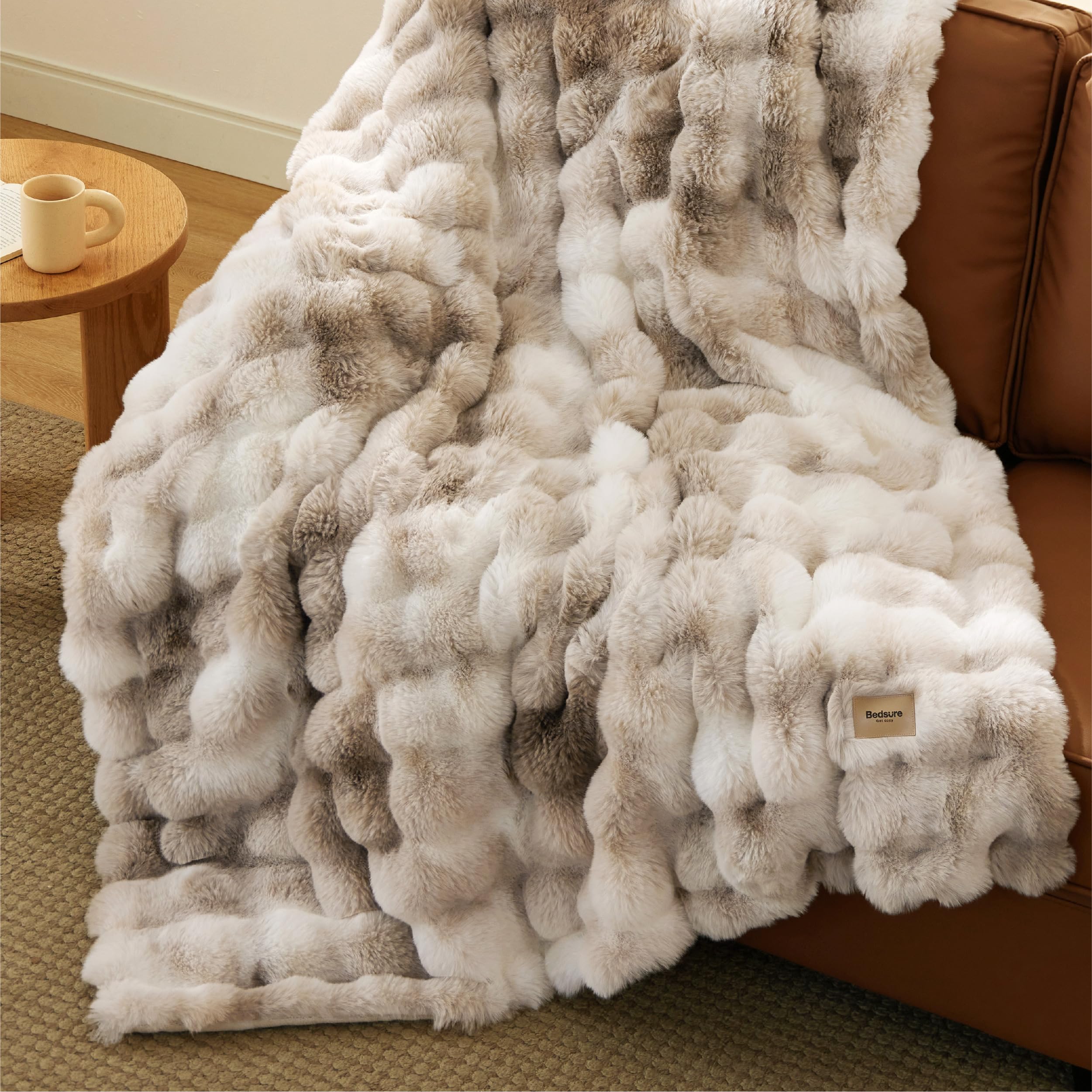 Faux Fur Bubble Throw Blanket - XL
