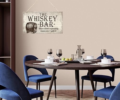 Miniatura 3 de TOMATO FANQIE Placa de whisky vintage para colgar en el hogar, bar, pub, hombre, cueva, regalo de cumpleaños para él, 10 x 5 pulgadas (US-G021)