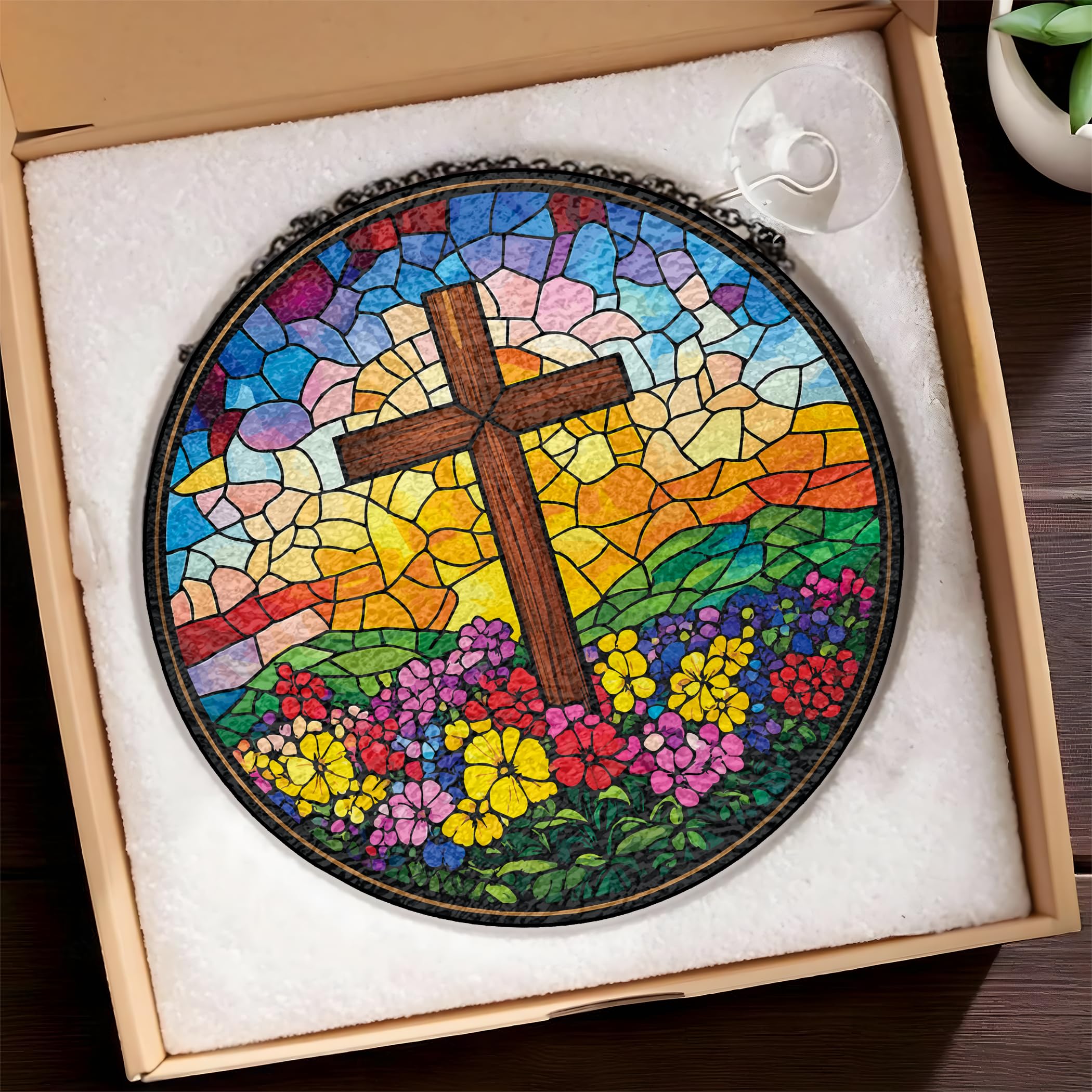 Atrapasueños de cruz – Colgador de sol para vidrieras