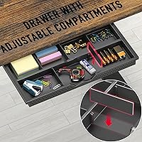 Vista 83 de SHW - Escritorio de pie eléctrico de altura regulable con memoria - 48 x 24 pulgadas, marrón rústico