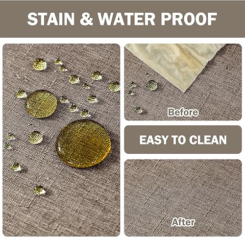 Miniatura 5 de AUSSPVOCT Mantel texturizado rectangular de 52 x 70 pulgadas, resistente al agua, a prueba de derrames, lavable, tela sin arrugas, cubierta de mesa