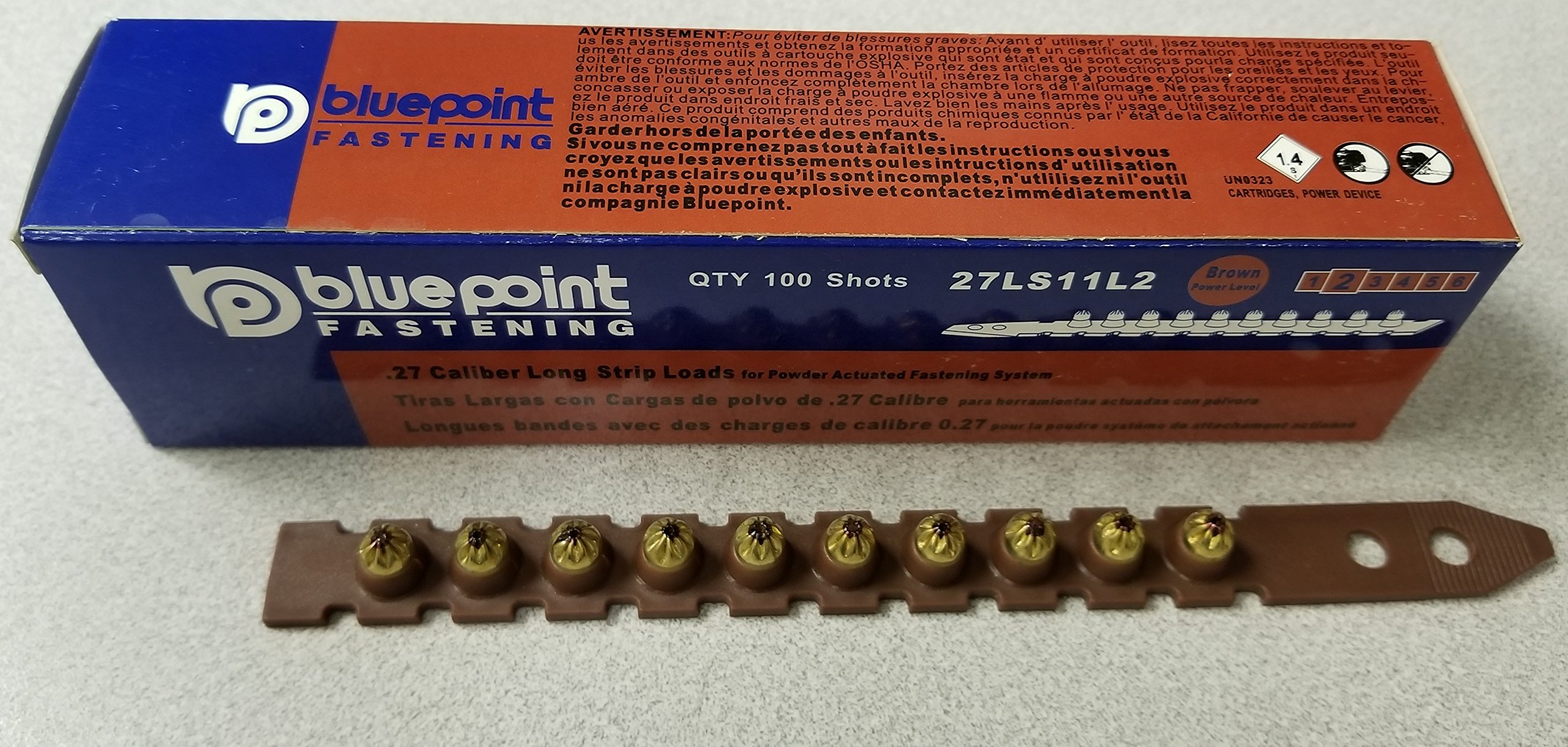 Buy BLUEPOINT .27 Caliber BROWN Strip Powder Loads for Power Actuated