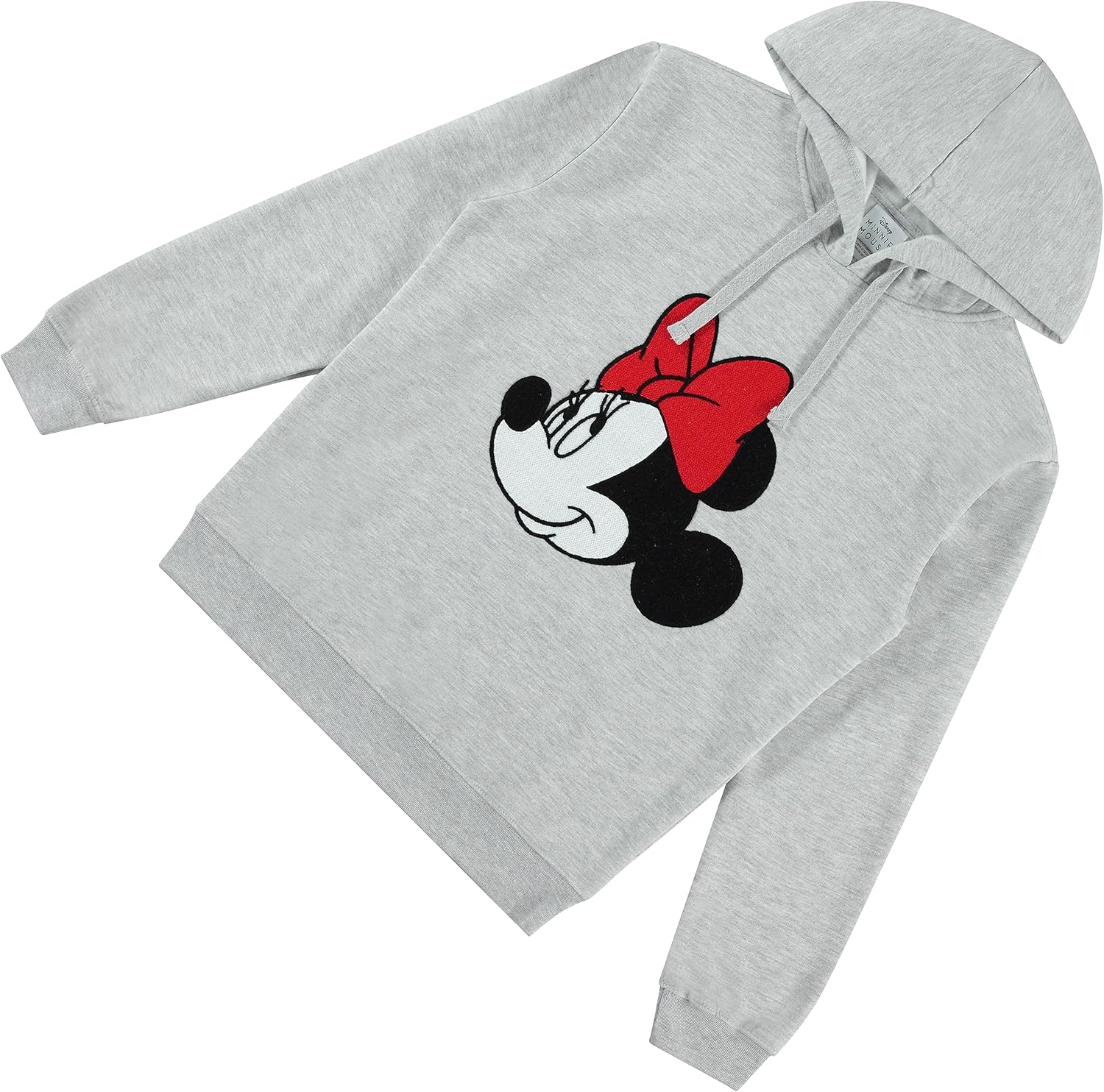 Disney Ladies Mickey Mouse Fashion Hoodie Mickey and Minnie Mouse Classic Crochet Patch Hoodie Sweatshirt