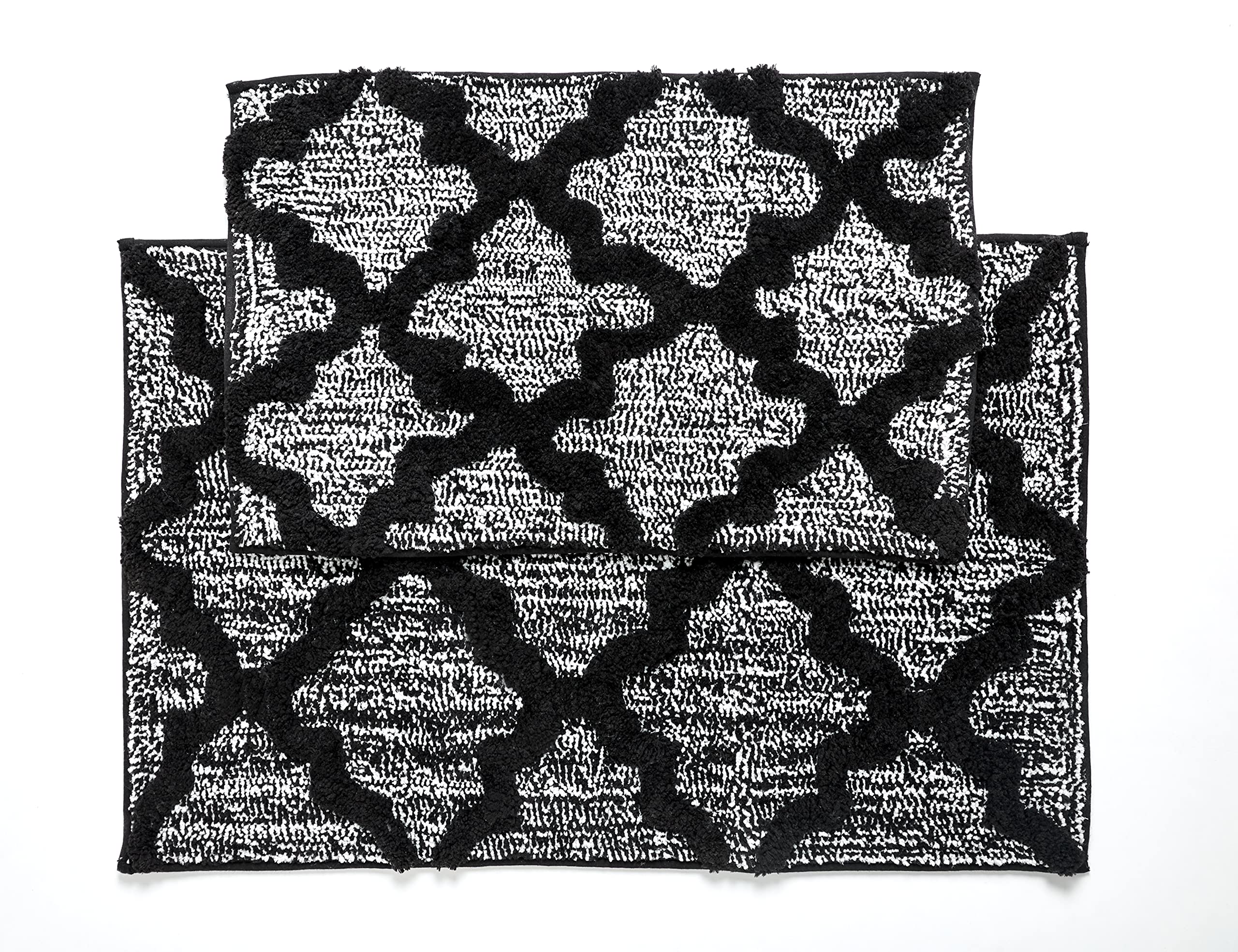 Tapis de bain noir absorbant en micropolyester Penguin Home lot de 2
