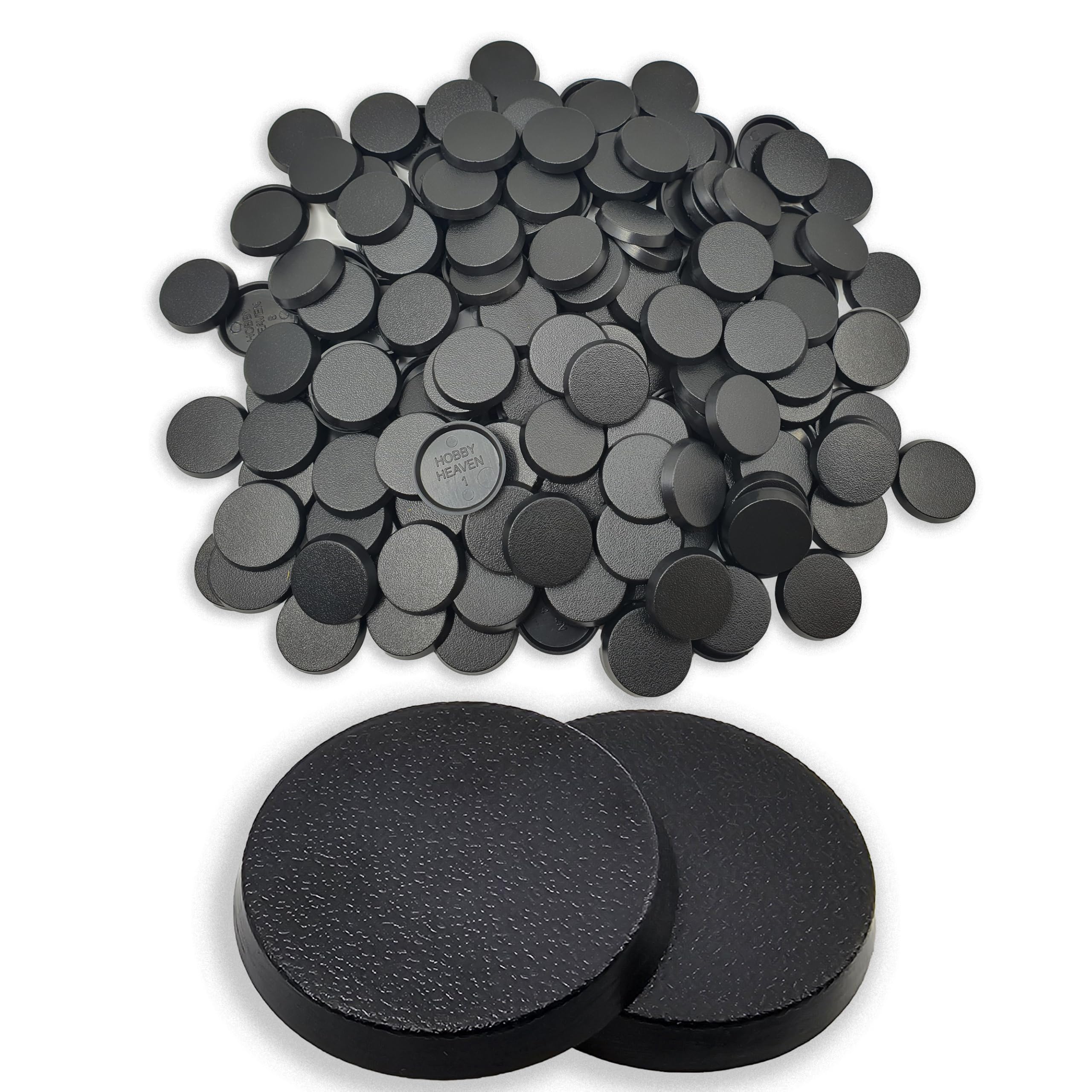 Hobby Heaven 25mm Round Plastic Warhammer Bases (100 Pcs) - Black Miniature Bases for Wargaming Miniatures Figures - Model Painting Plastic Figures Wargame Miniatures - Durable Tabletop Games Bases