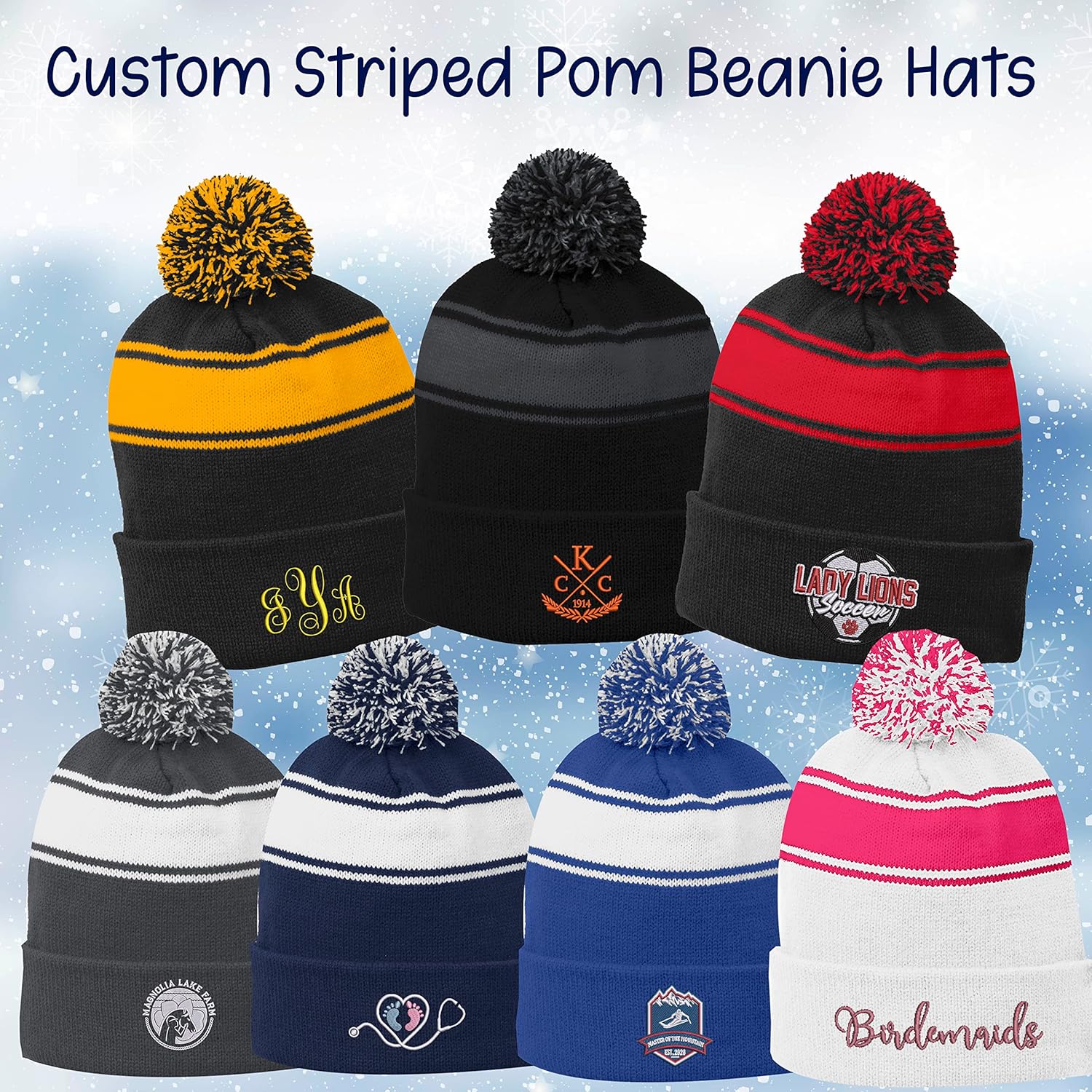 INK STITCH Stc28 Winter Beanie Customized Custom Beanie Hats - 6 Colors - Image 2