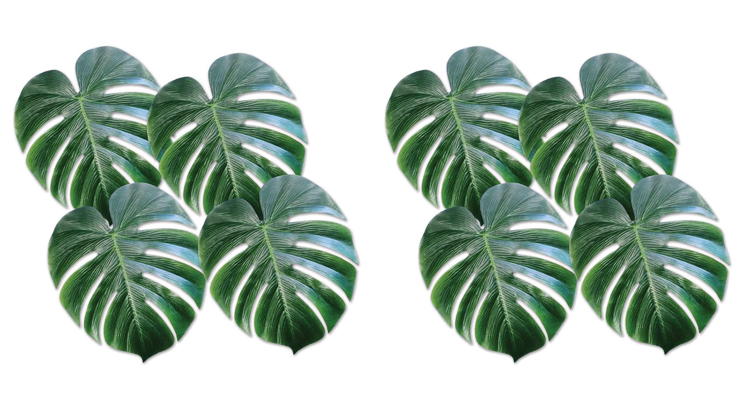 Feuilles de palmier tropicales en tissu vert pour decorer un anniversaire sauvage