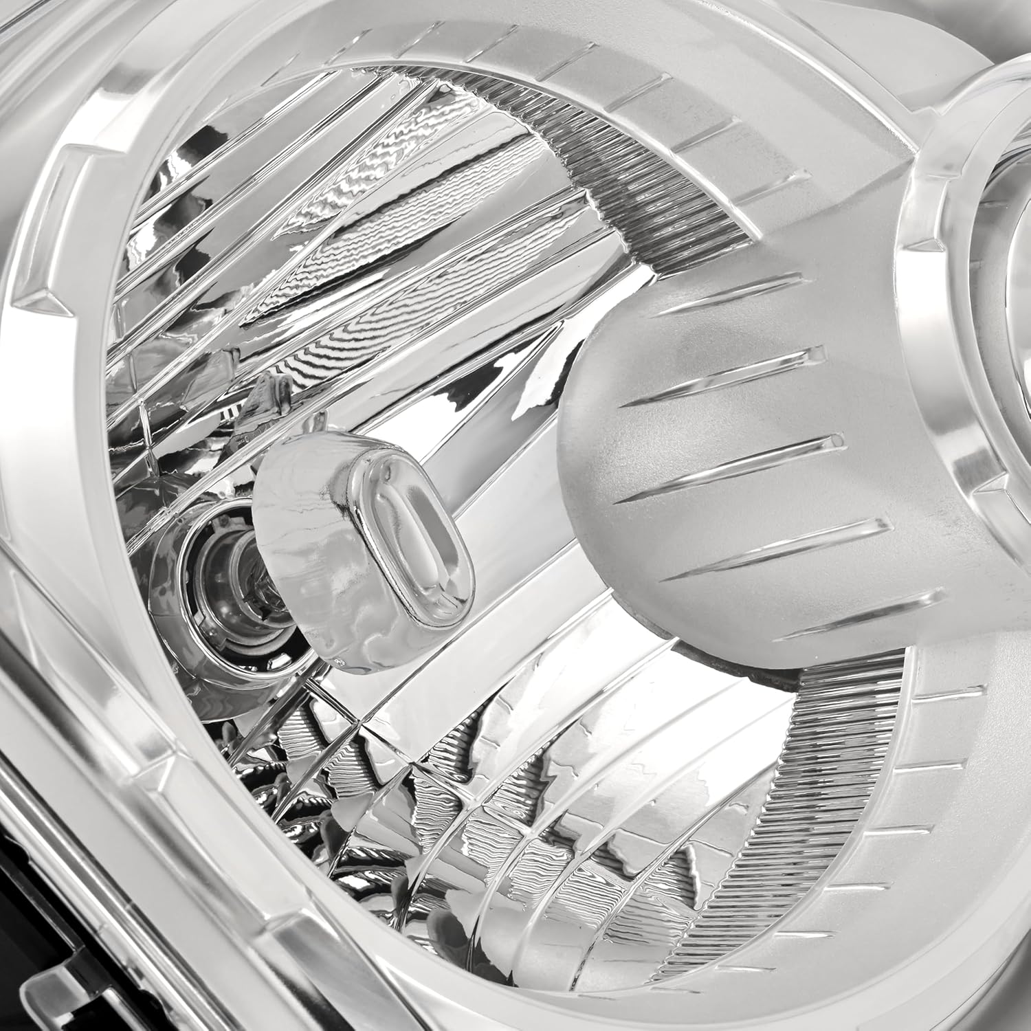 HECASA Headlight W/O Fog Light Compatible with 2008-2012 Jeep Liberty CH2503221 CH2502221 Halogen Head light Headlamps Set Clear Lens+Chrome Housing Driver & Passenger Side