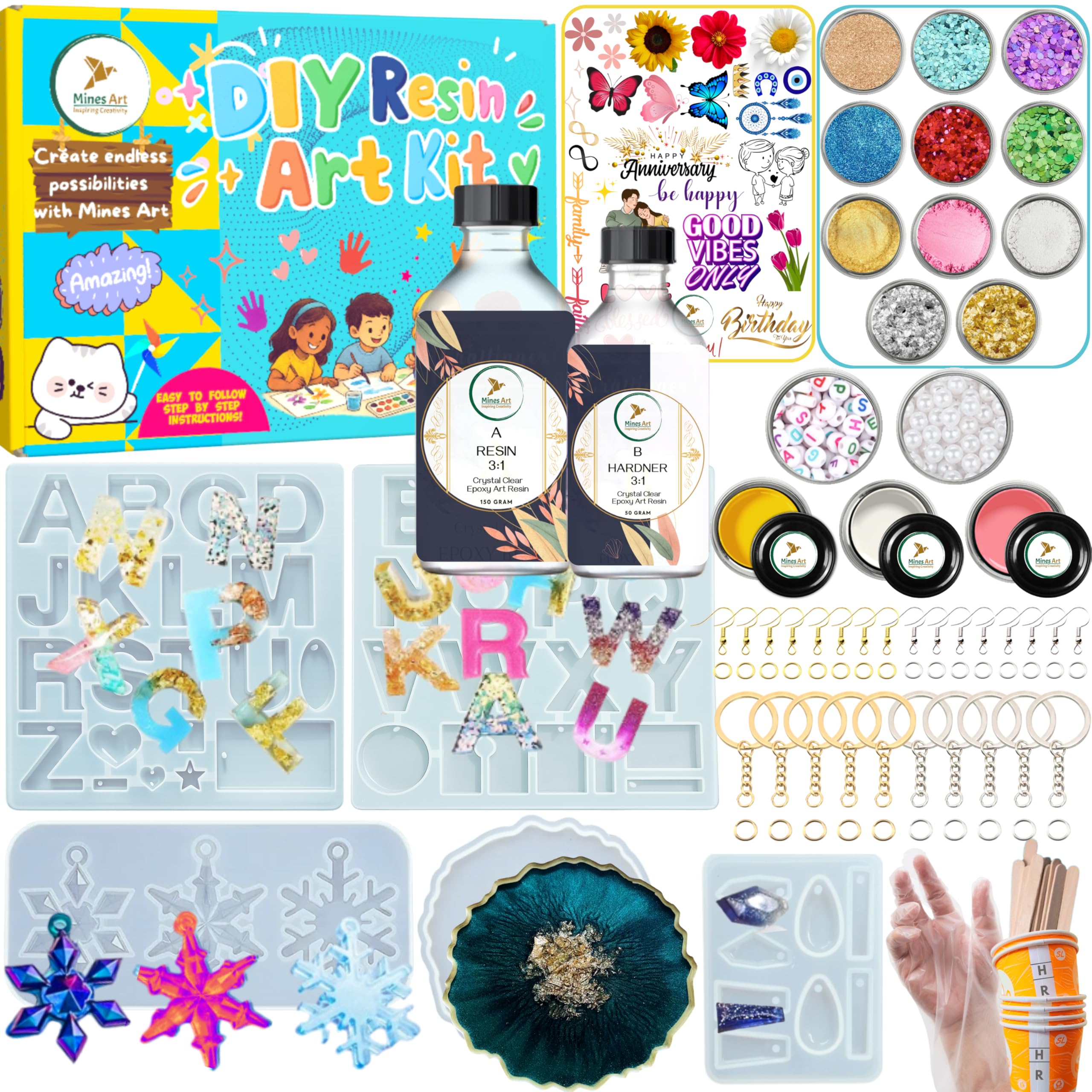 Mines Art 100 Pcs DIY Resin Art Kit - Image 1