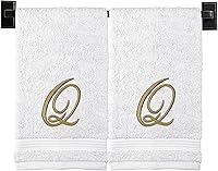 Vista 98 de Toallas de mano beige para baño, monogramadas, toallas turcas de algodón de lujo, bordadas en Estados Unidos, juego de 2, elige el color y la letra