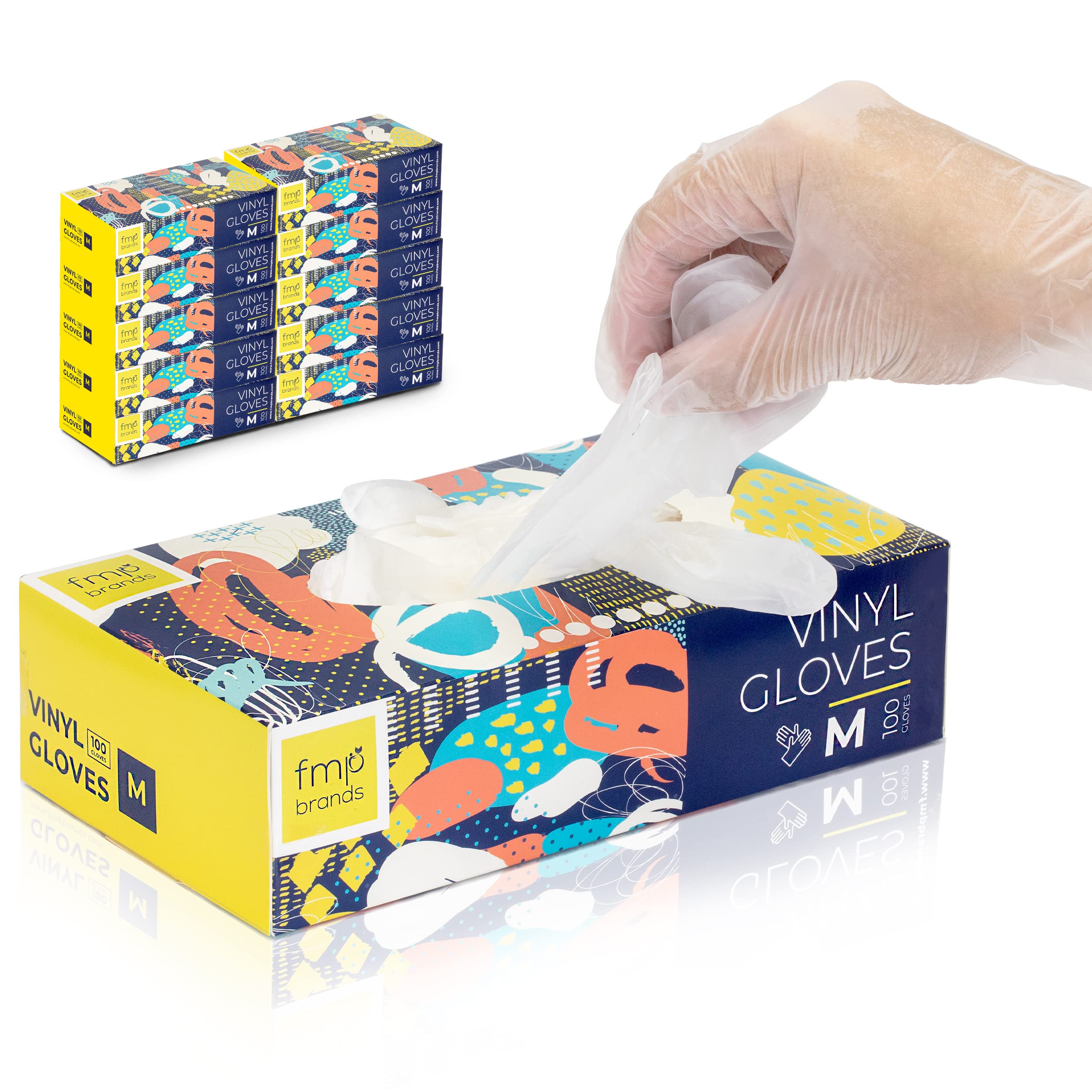 Fit Meal Prep 1000 Pack Disposable Latex Free Medium Vinyl Food Prep Gloves - Powder Free, Ideal for Kitchen, Bathroom, Household, Gardening