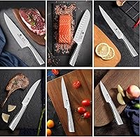 Vista 6 de imarku® Juego de cuchillos, juego de 14 piezas para cocina con bloque, juego de cuchillos de cocina de una pieza premium con afilador, juego