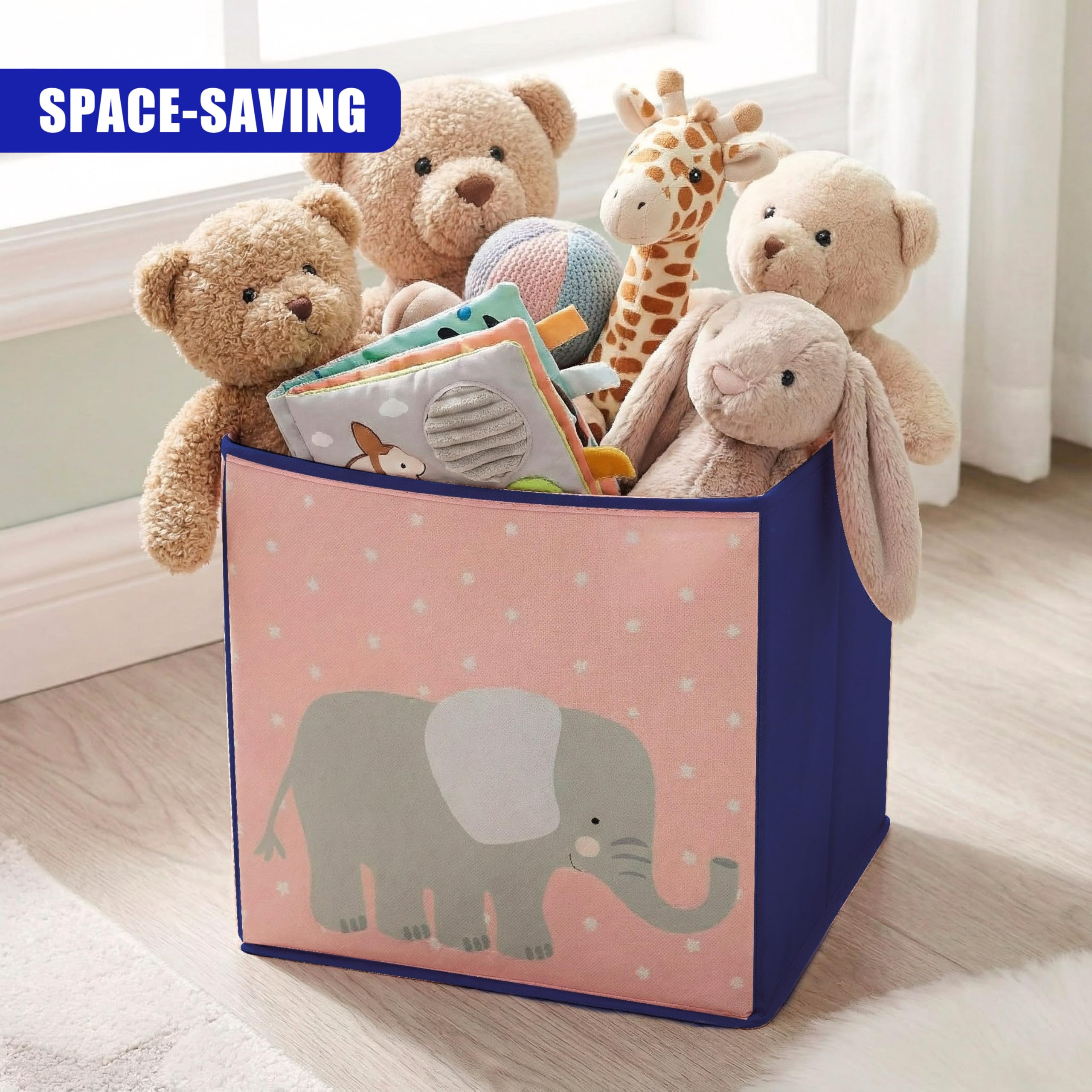 4 Stück Tierdesign Aufbewahrungsboxen Faltbare Spielzeugtruhe Kinderzimmer Organizer Körbe Aufbewahrungswürfel Behälter