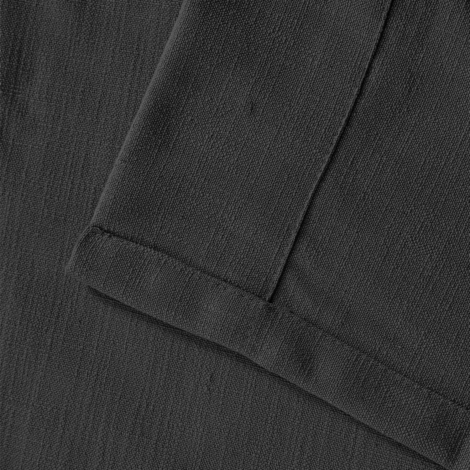 ChadMade Linen Cotton Curtain 96 Inches Long Privacy Protection Curtain for Living Room, Rod Pocket Back Tab, Black 50W×96L in Cary Collection (1 Panel)