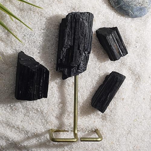 Miniatura 4 de Juego de 5 cristales de Piscis Power con signo del zodiaco, turmalina negra para protección, alquimia, tierra, 3 piedras curativas de forma natural