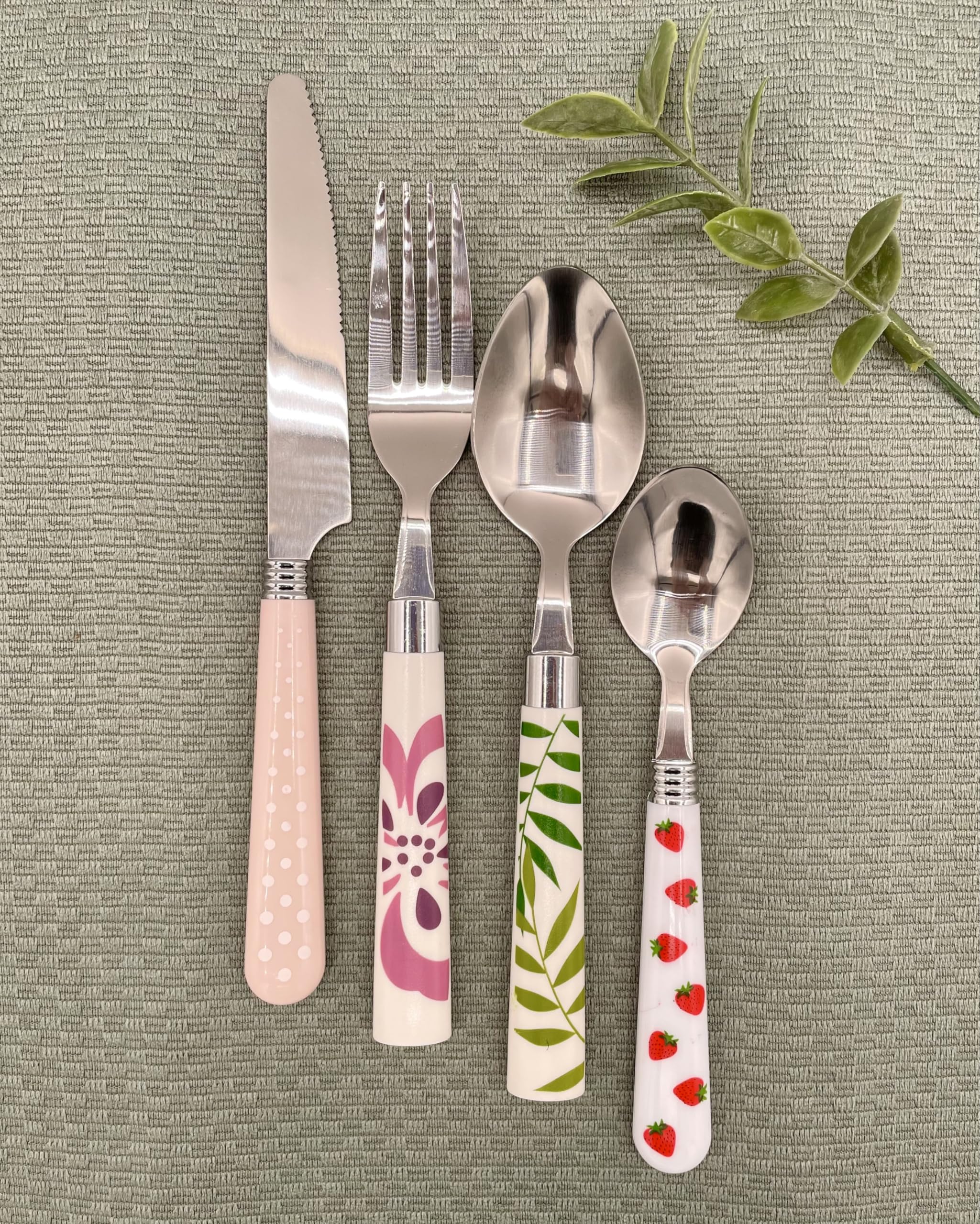 Gypsy Color Eclectic Mosaic Mix & Match - Set di 16 posate in acciaio INOX