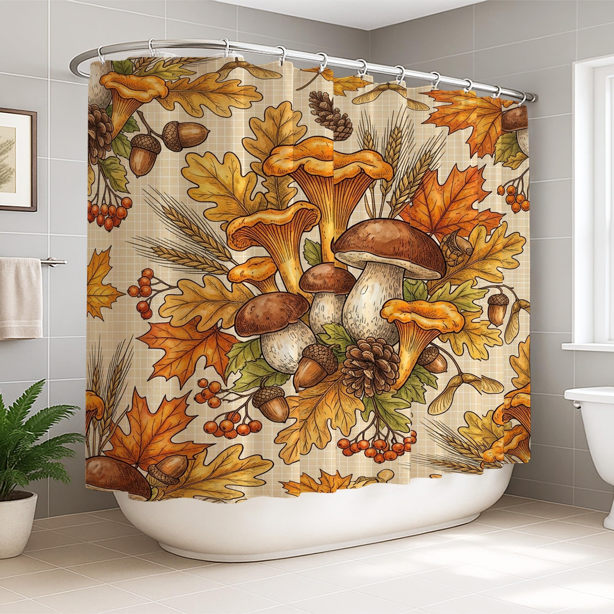 Rideau de douche en polyester de qualité supérieure marron rustique