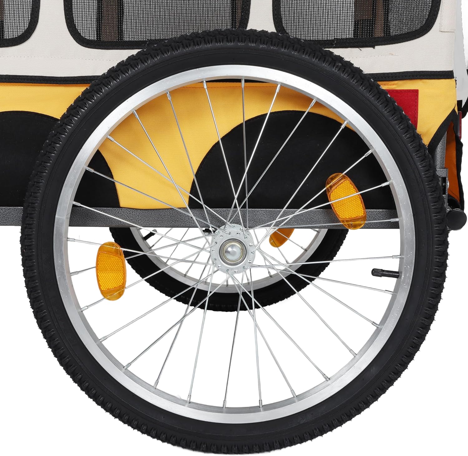 Large Folding Bike Trailer for Dogs – Heavy-Duty Steel Frame, Spacious Design with 20-Inch Wheels for All-Terrain Cycling, Jogging & Camping Adventures