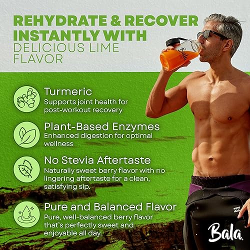 Miniatura 5 de BALA Paquete de mezcla de bebida de cúrcuma de hidratación, polvo de electrolitos sin azúcar, recuperación muscular, apoyo inmunológico, alivio de