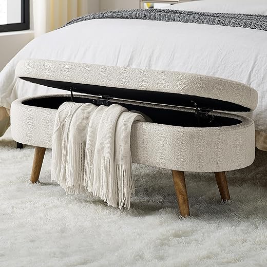Storage Ottoman Bench with Safety Hinge