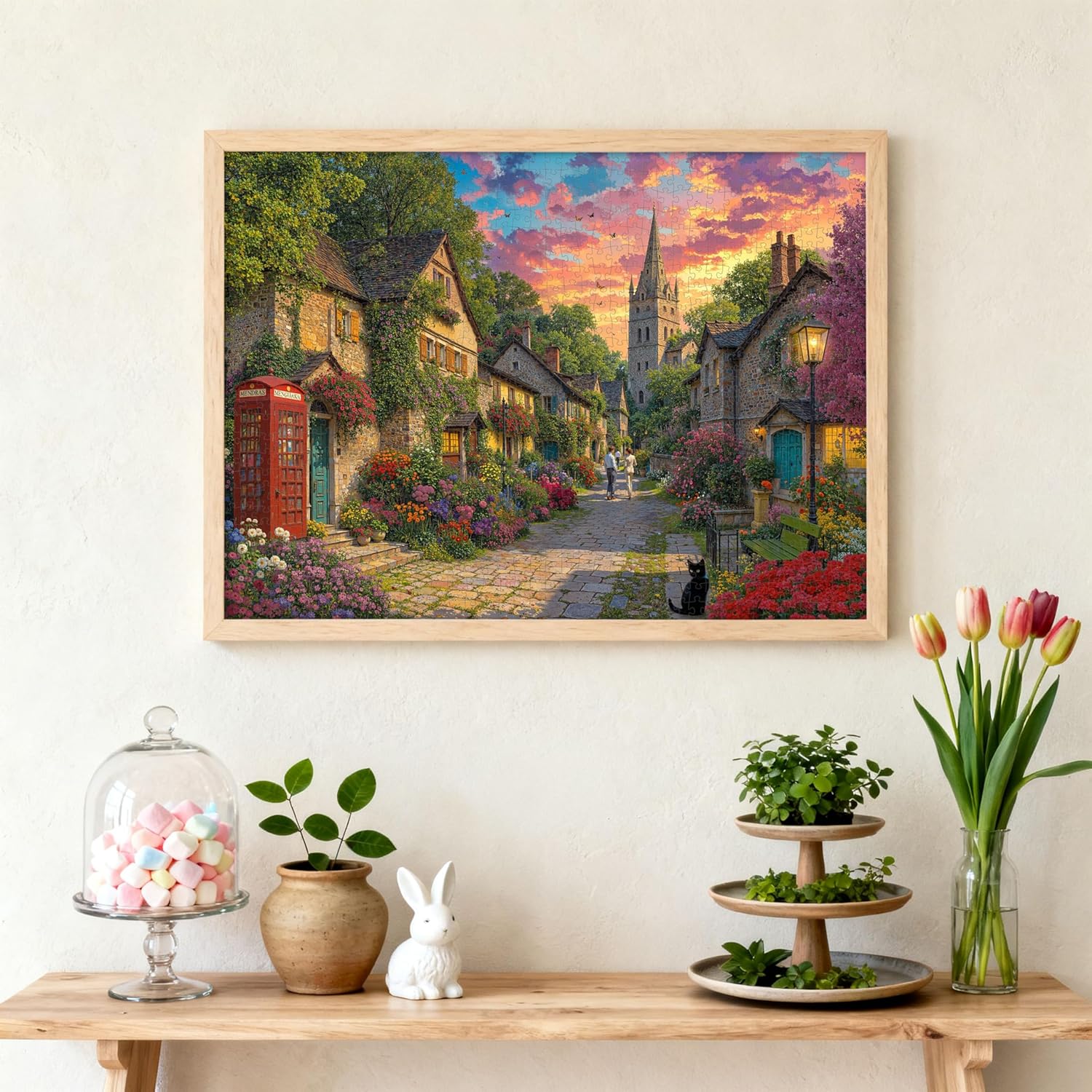 Jigsaw Puzzles for Adults 1000 Pieces - Church Lane, Village Church Puzzle for Adults, Challenging Art Jigsaw Puzzles - Little Chapel Puzzles 27.5" x 19.7" Home Decor Birthday Gifts