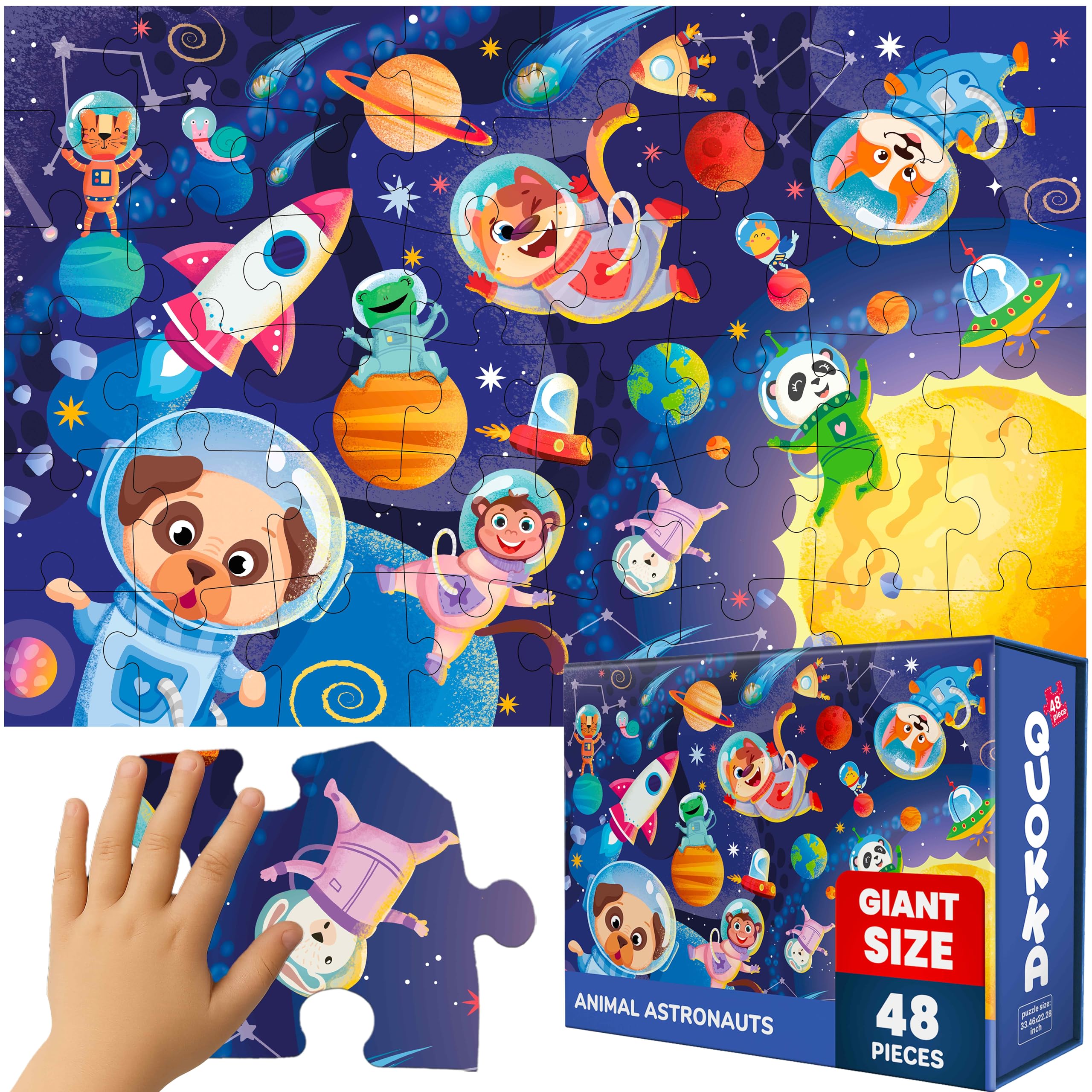 Giant Floor Puzzles for Kids Ages 4-6 - 2x3 Feet Extra-Thick 48 Pieces