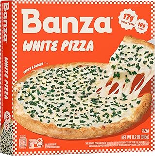 Banza White Pizza from Chickpeas - High Protein, Gluten Free, Frozen Pizza 13oz