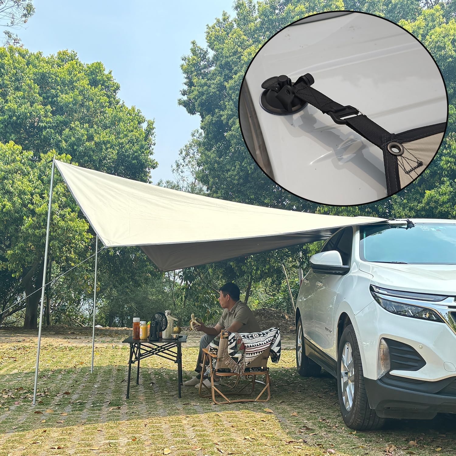 Car Awning Camping SUV Sun Shelter Waterproof Universal Tent Canopy Anti-UV for Van Campervan Caravan Truck Vehicle Car Awning Camping SUV Sun Shelter Waterproof Universal Tent Canopy Anti-UV for Van Campervan Caravan Truck Vehicle