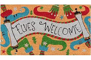 Juvale Natural Coir Christmas Doormat: Welcoming Elves to Your Doorstep