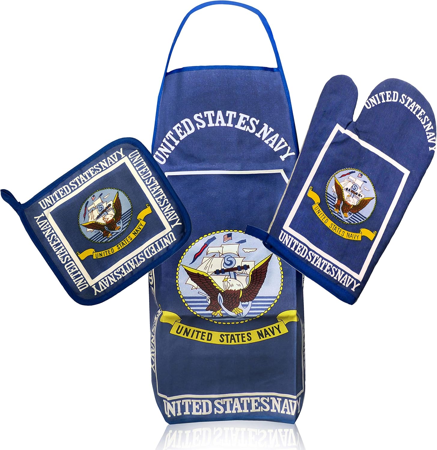 U.S. Navy Kitchen & BBQ Set w/ Apron, Oven-mitt & Pot-holder