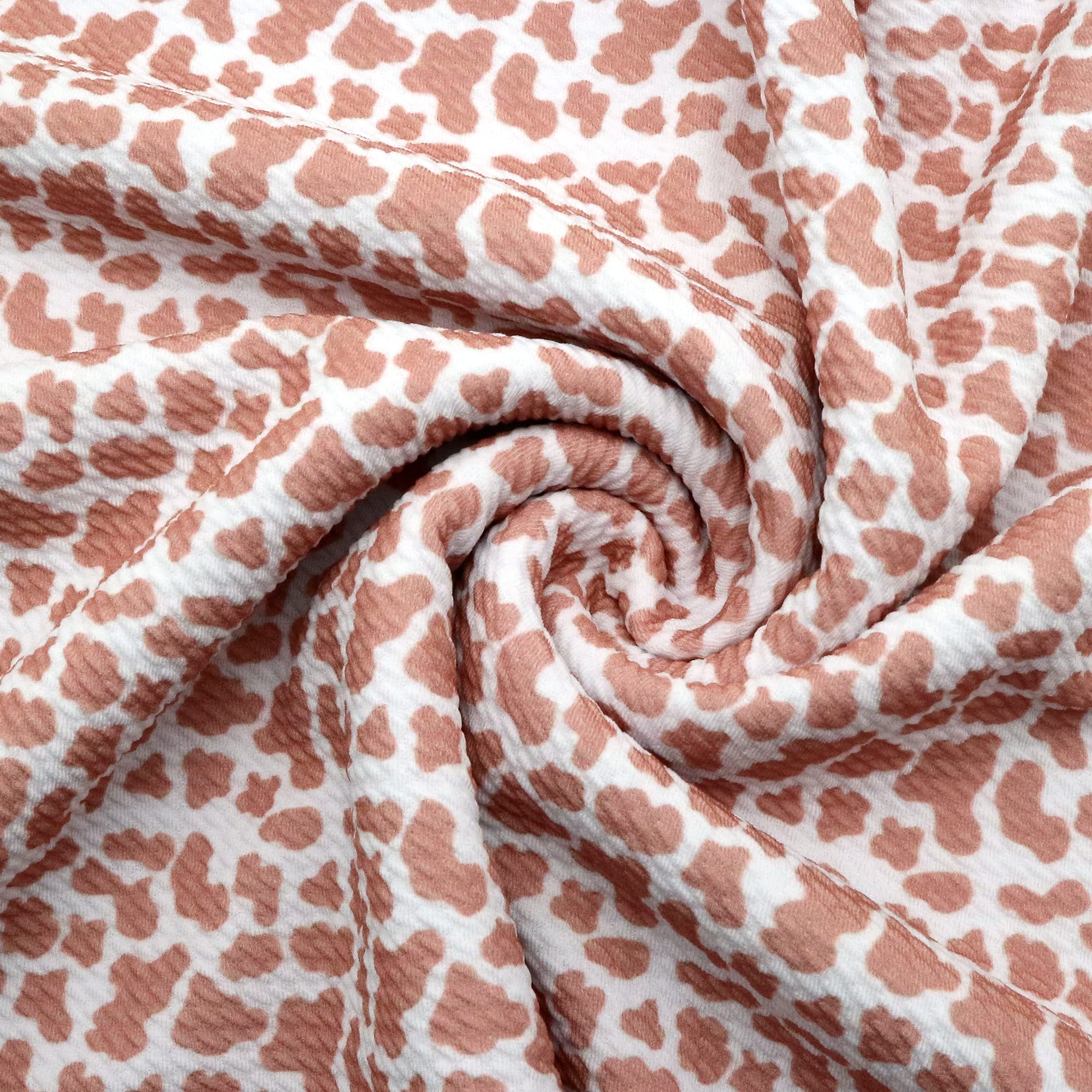 David accessories Cow Patterns Bullet Printed Liverpool Textured Fabric 4 Way Stretch Spandex Knitting Fabric by The Yard for Head Wrap Hair Bows (Cow B)