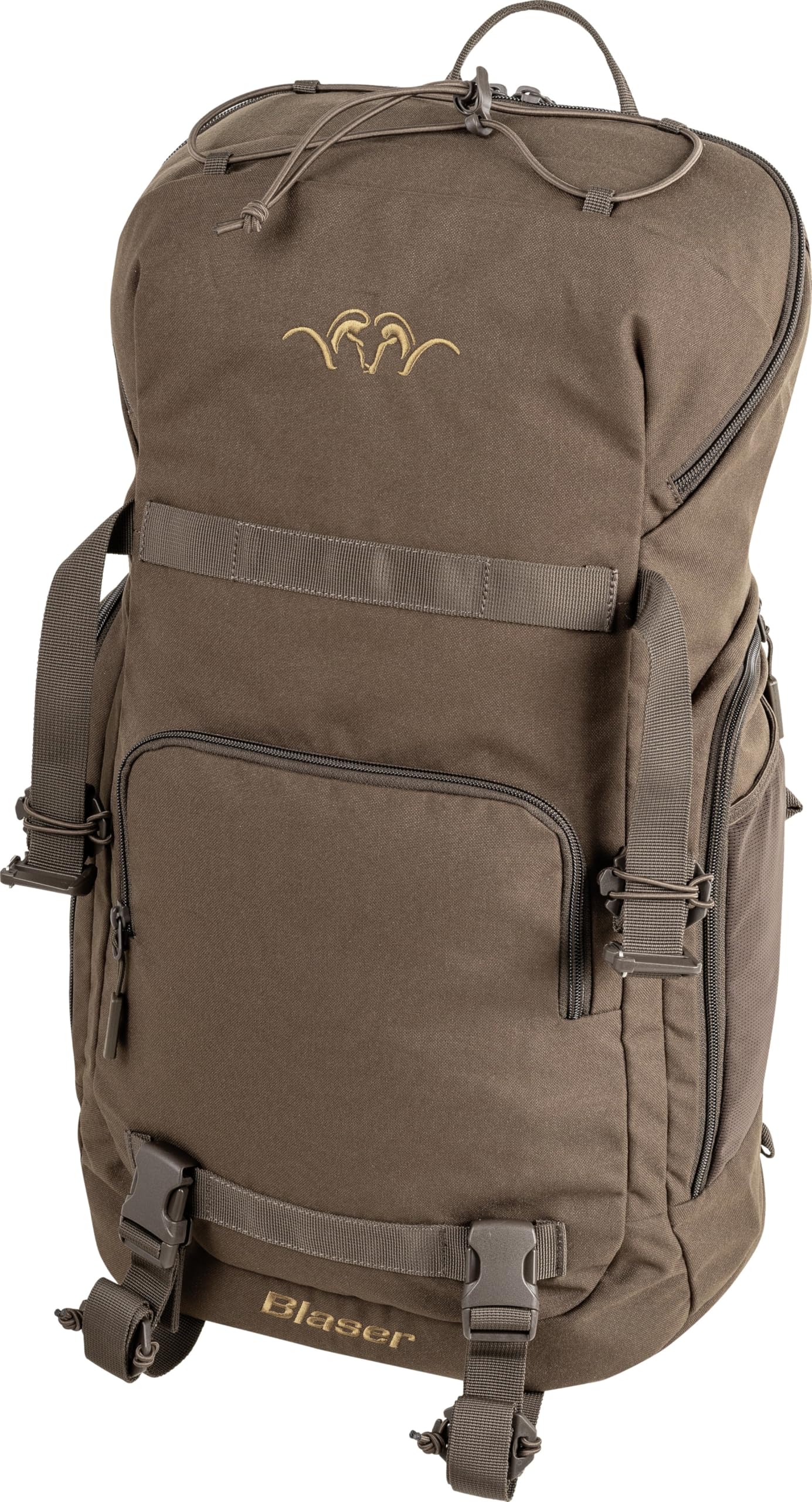 Blaser – Ultimate Backpack S | Mochila de caza modular de 30 L | Sistema Molle y sistema de hidratación compatible | Marrón oscuro & HunTec | Correas de compresión y espacio de almacenamiento