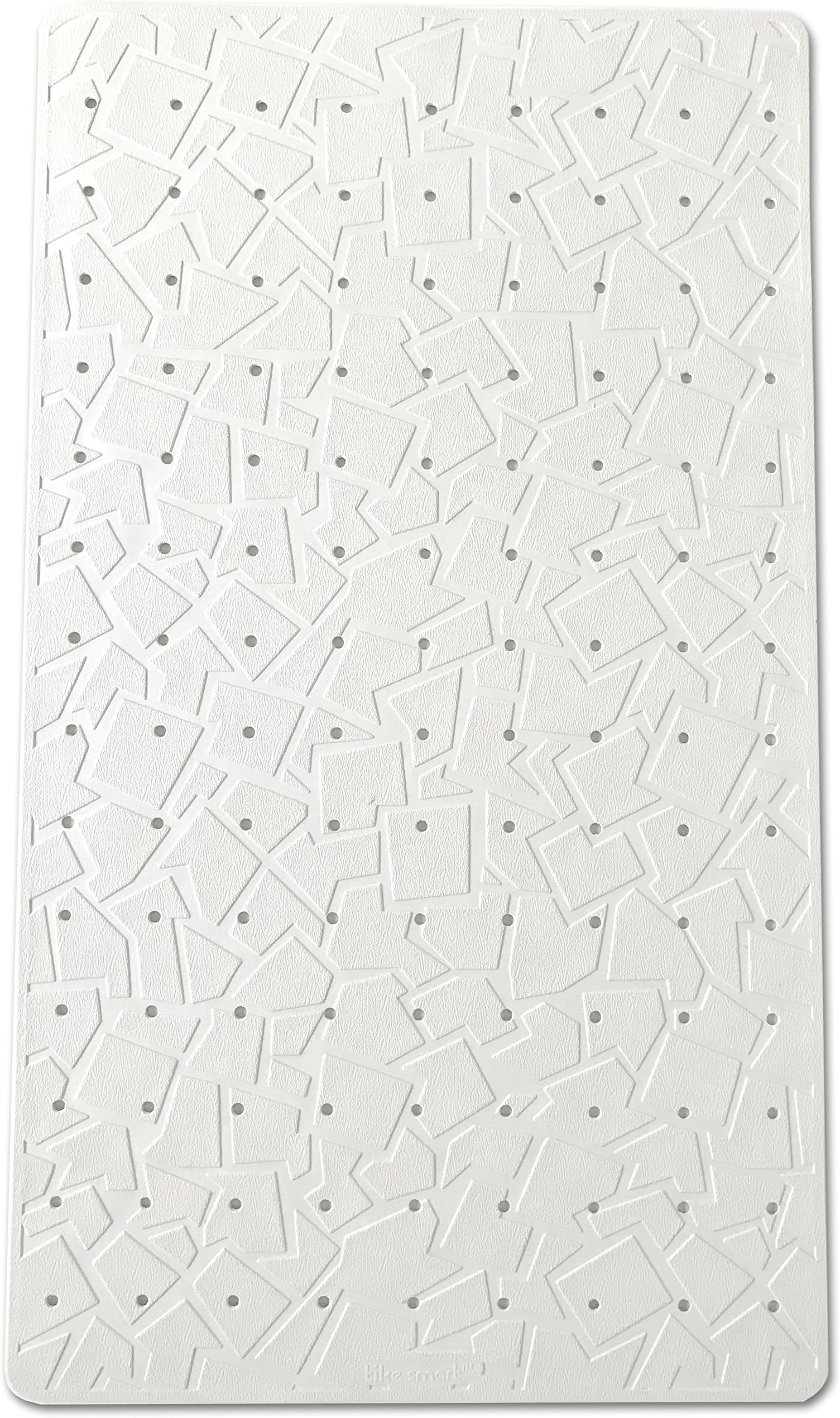 "Prism Natural Rubber Non-Slip Bathtub & Shower Mat, 28”x16,” Drainage Holes, Non-Toxic, Safe, Machine-Washable, Superior Grip, Non-Slip Bath Mat, White (for Smooth/Non-Textured TUBS ONLY)