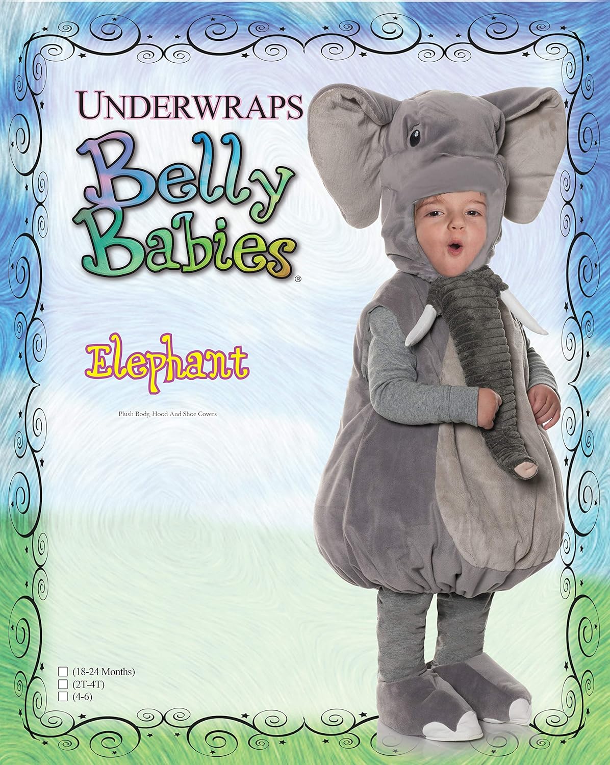 UNDERWRAPS Baby Toddler's Elephant Plush Belly Babies Costume