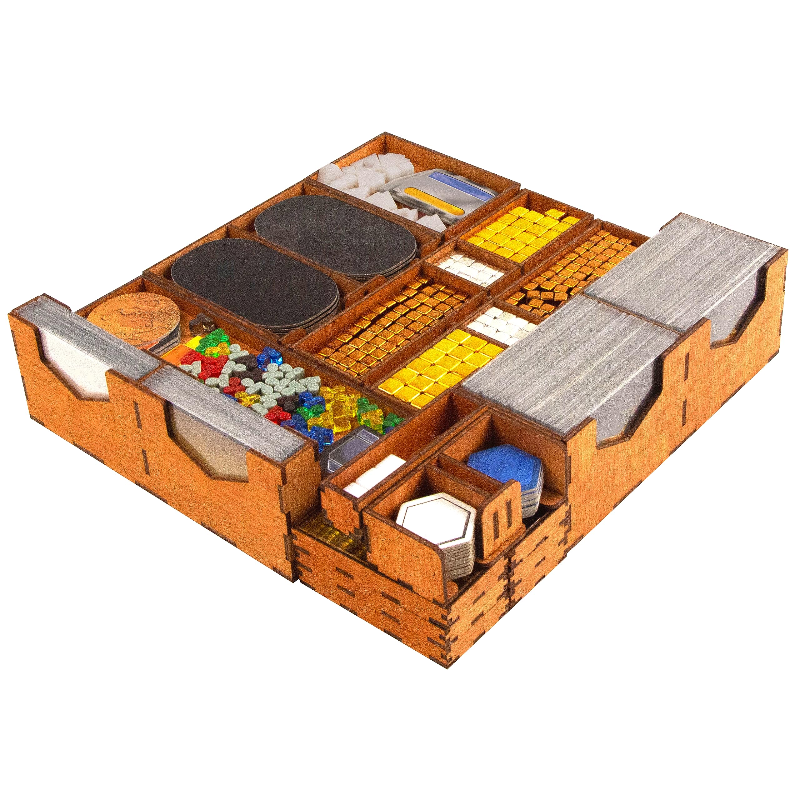 SMONEX Assembled Wooden Organizer Suitable for Board Game Terraforming Mars - Terraforming Mars Organizer with Player Boards for Storage Full Terraforming Mars Expansions