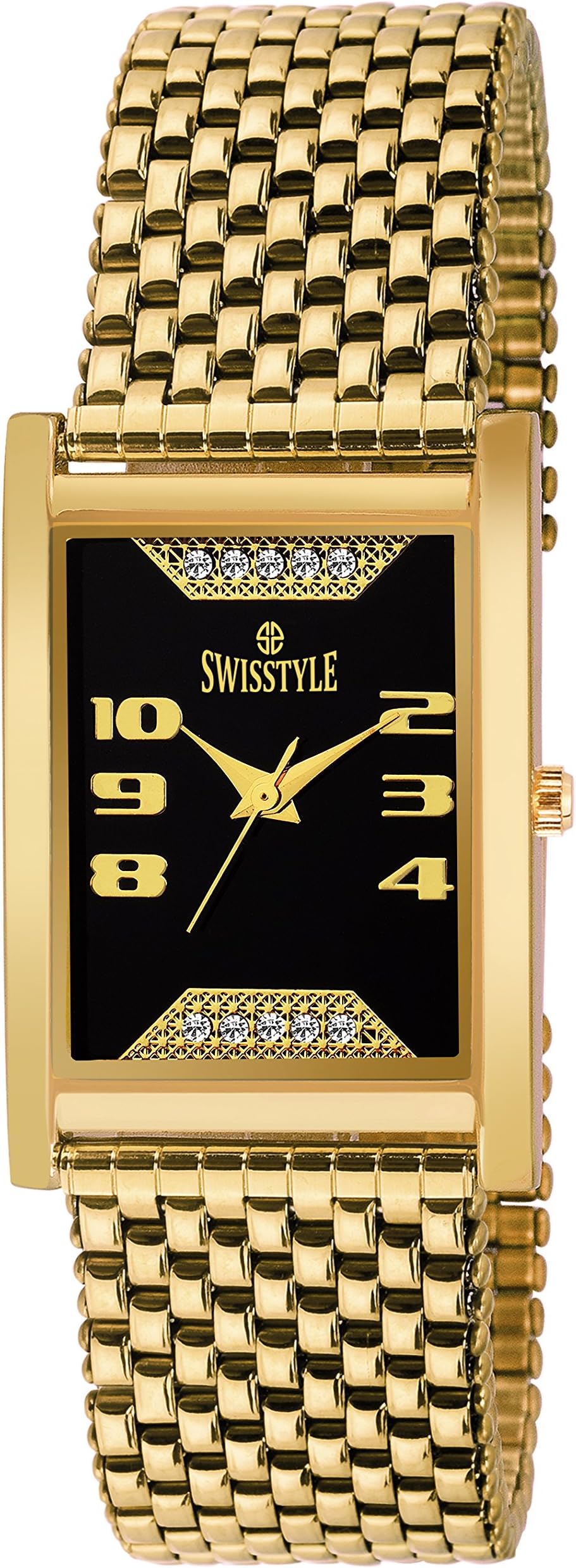 SWISSTYLE Analogue Black Dial Men's Watch -SS-GSQ1194-BLK-GLD