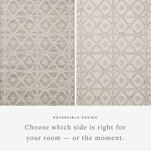 Miniatura 3 de Loloi Angela Rose Rivers Collection RIV-02 Tapete reversible de 5.0 pies x 7 pies 6 pulgadas, color lagunamarfil