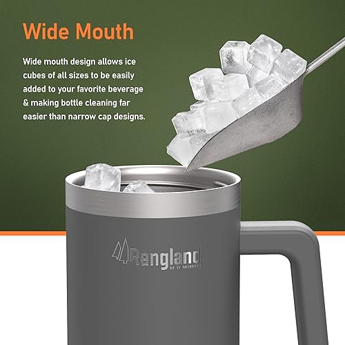 Miniatura 5 de Vaso de 40 oz a prueba de fugas con asa y funda protectora de transporte, taza para botella de agua aislada con tapa con popote a prueba de derrames