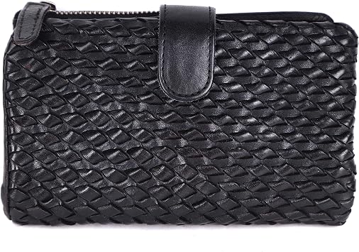 Leather Small Wallet for Women, Black, VL-163-Black