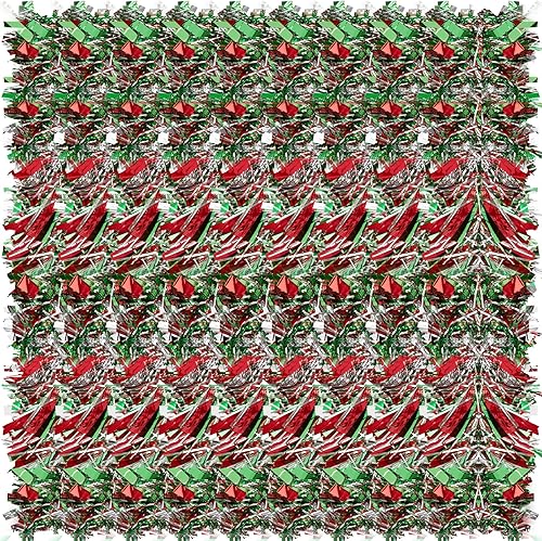 Guirnalda de oropel de Navidad, guirnalda metálica de oropel con purpurina para colgar en el árbol de Navidad, decoración para Navidad en interiores