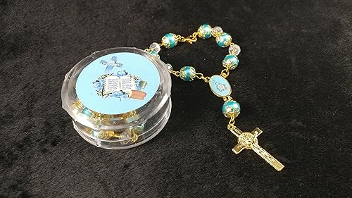 Miniatura 4 de Party Supplies Mi Bautizo Organzas Azules, recuerdos para Bautizo de Niño. Elegante Misterio