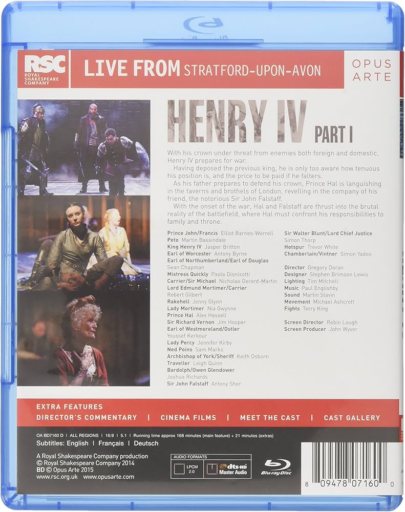Amazon.co.jp: Henry Iv, Part 1 [Blu-ray] : DVD