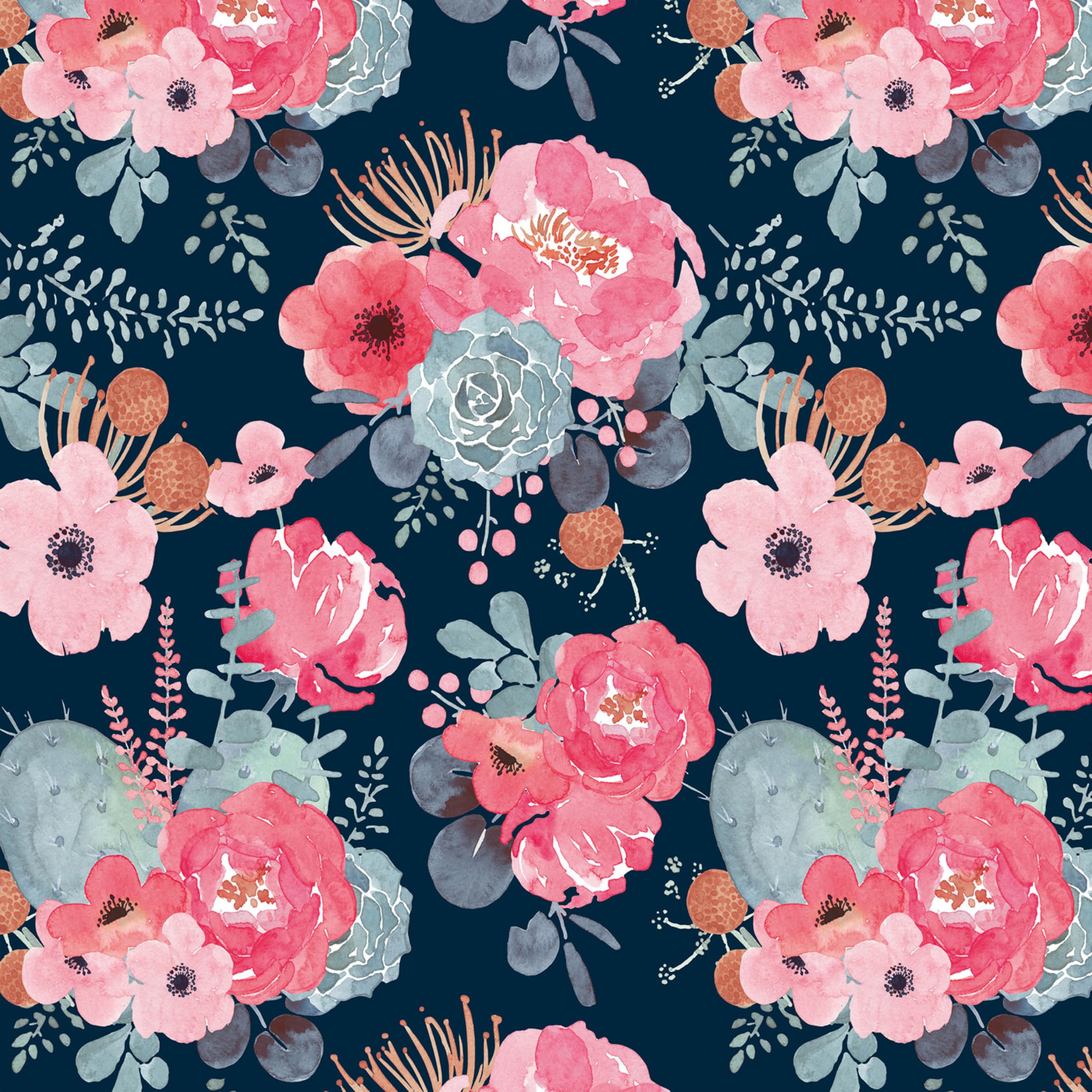 myforHD Self Adhesive Wallpaper Floral Leaves Flowers 44cmX300cm PVC Vinyl Wall Paper Sticker Decoration Modern Furniture Film