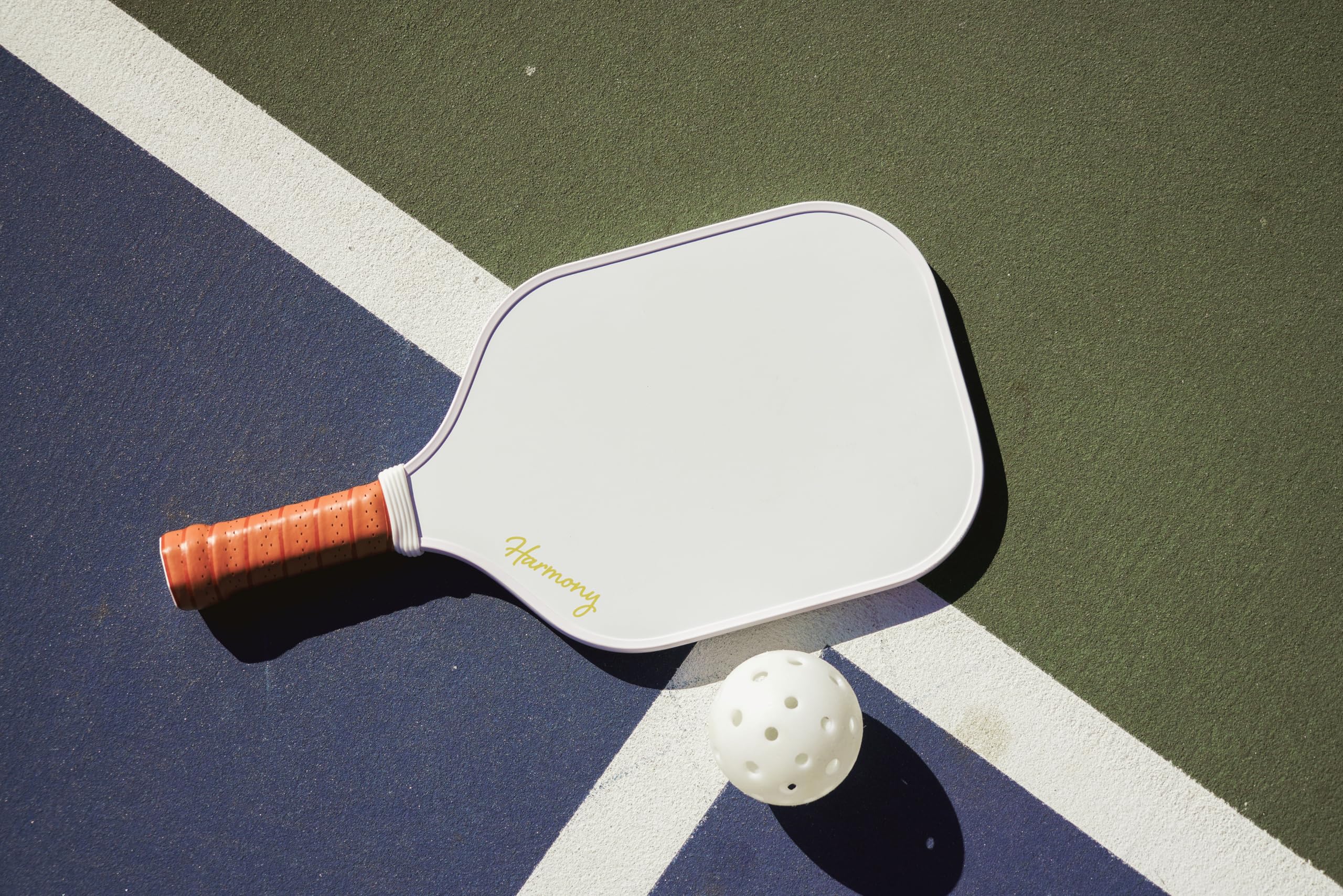 Harmony Pickleball Classic Pickleball Paddle | Carbon Fiber Pickleball Paddle | White with Tan Grip