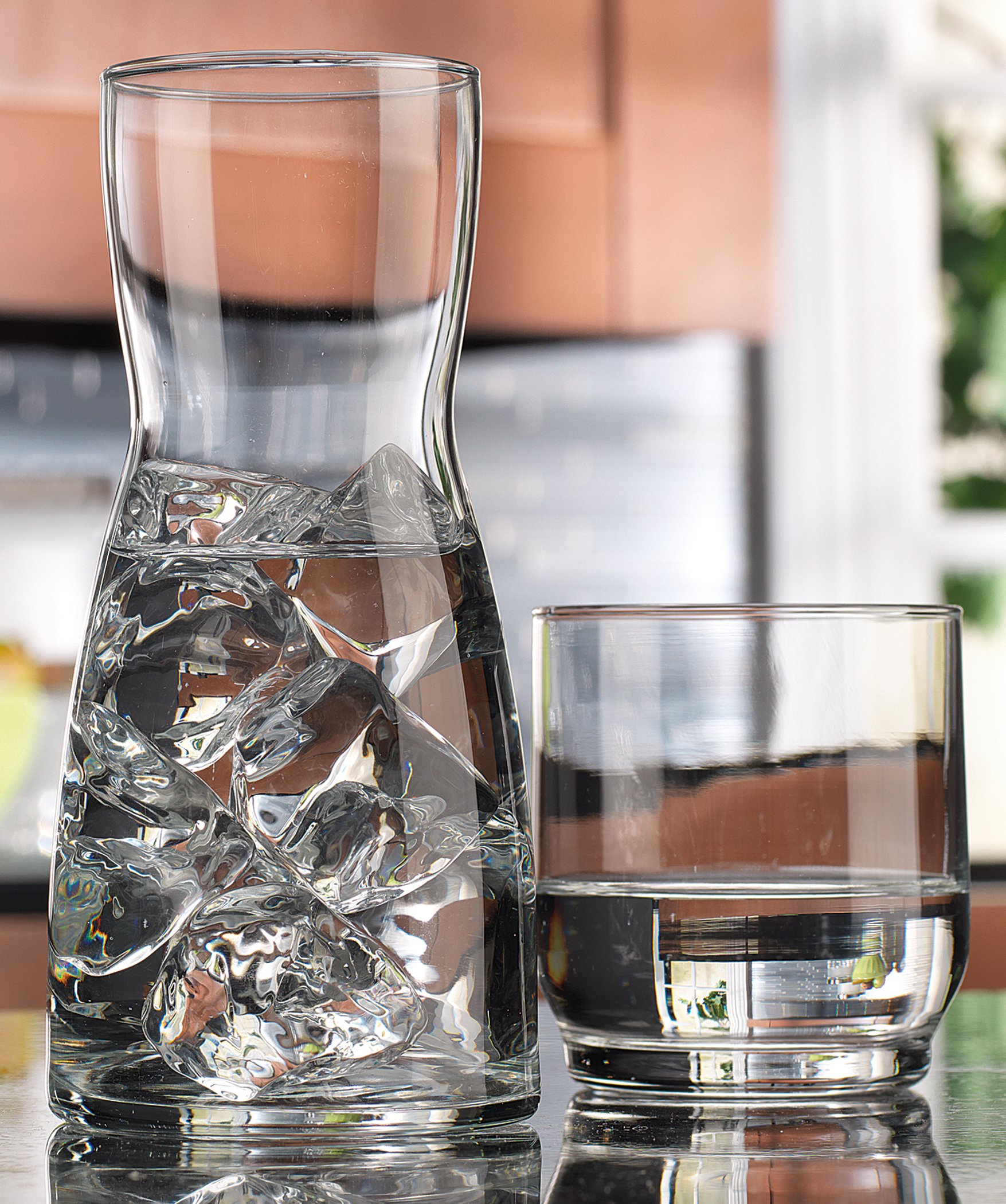 Home Essentials Home Essentials & Beyond 9128 17 oz. Tablesetter Nite Carafe with 10 oz. Glass, white with flowers